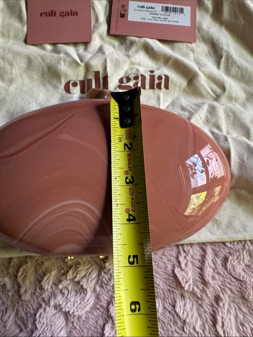 cult gaia glossy marbled resin clutch in mauve - Picture 12 of 15